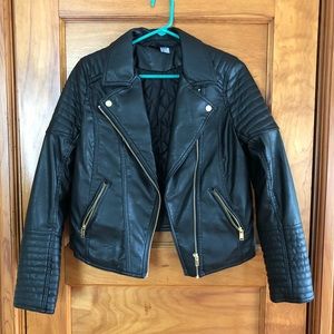 H&M FAUX LEATHER MOTO JACKET